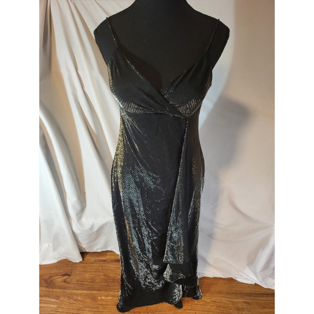 Vintage Y2K Dusk Metallic Black Size 6? Dress Whimsygoth
